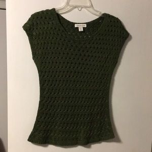 Coldwater Creek Green Yarn Shirt